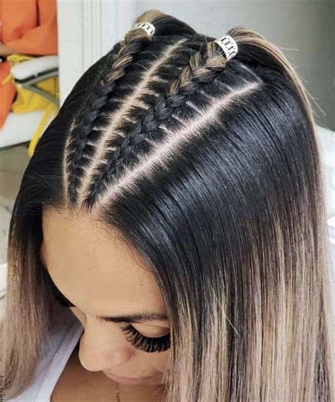 lado trenzas pegadas con cabello suelto|+55 trenzas pegadas con cabello suelto, fáciles y bonitas 